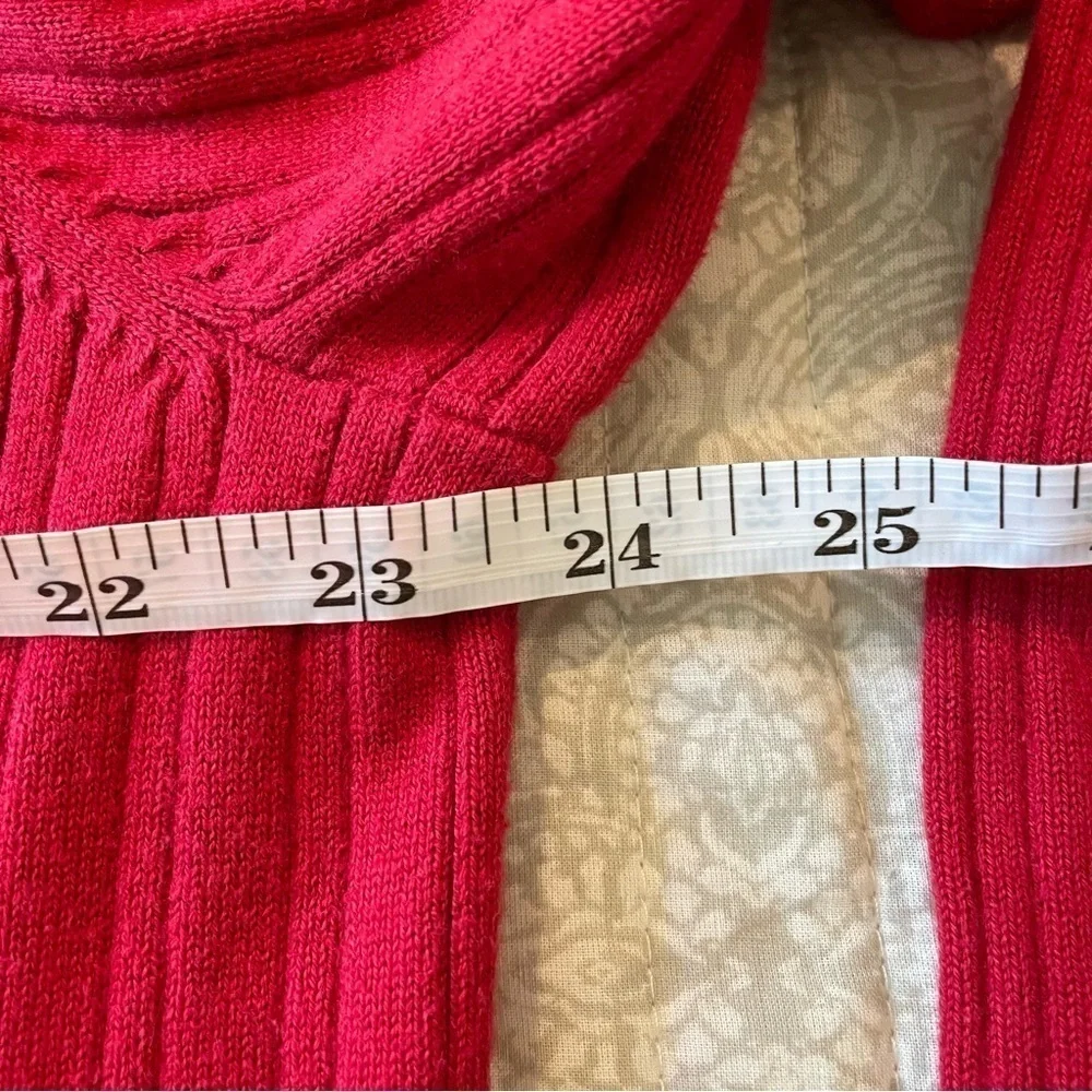 Casual Corner Annex Red Ribbed Button Up Long Sleeve Sweater 1X